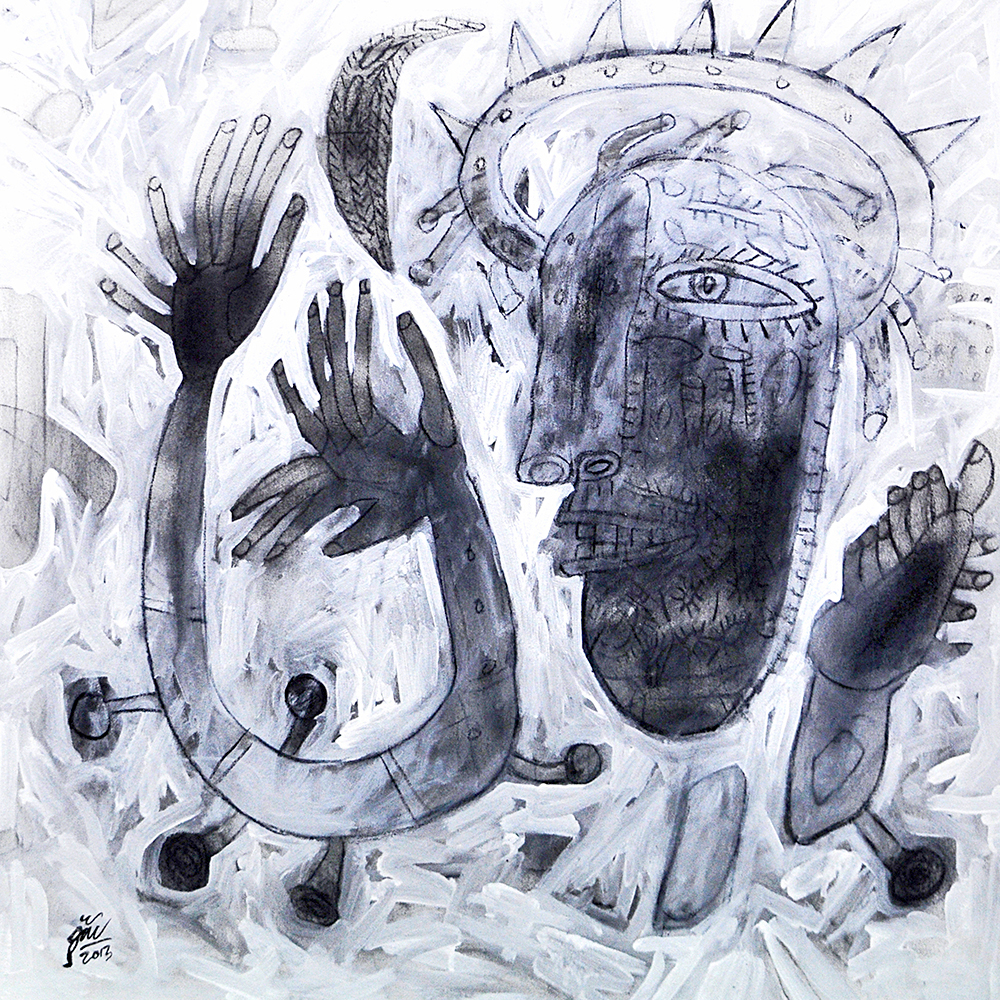 Untitled 2 - Acrylic On Canvas by Jay Zarotia