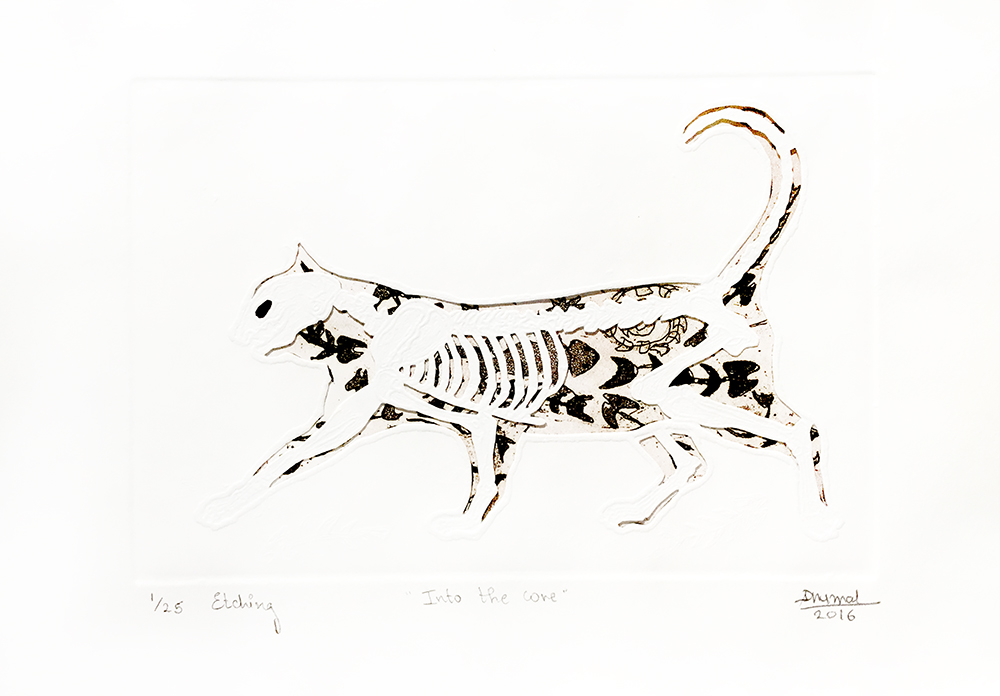 Inception 4 - Wood cut on Acid Proof Paper by Simhachalam. D