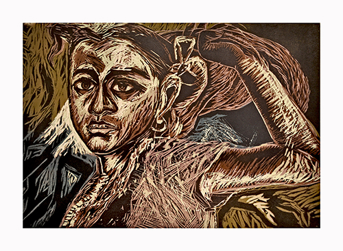 Untitled - Wood cut on Acid Proof Paper by Vijay Bagodi