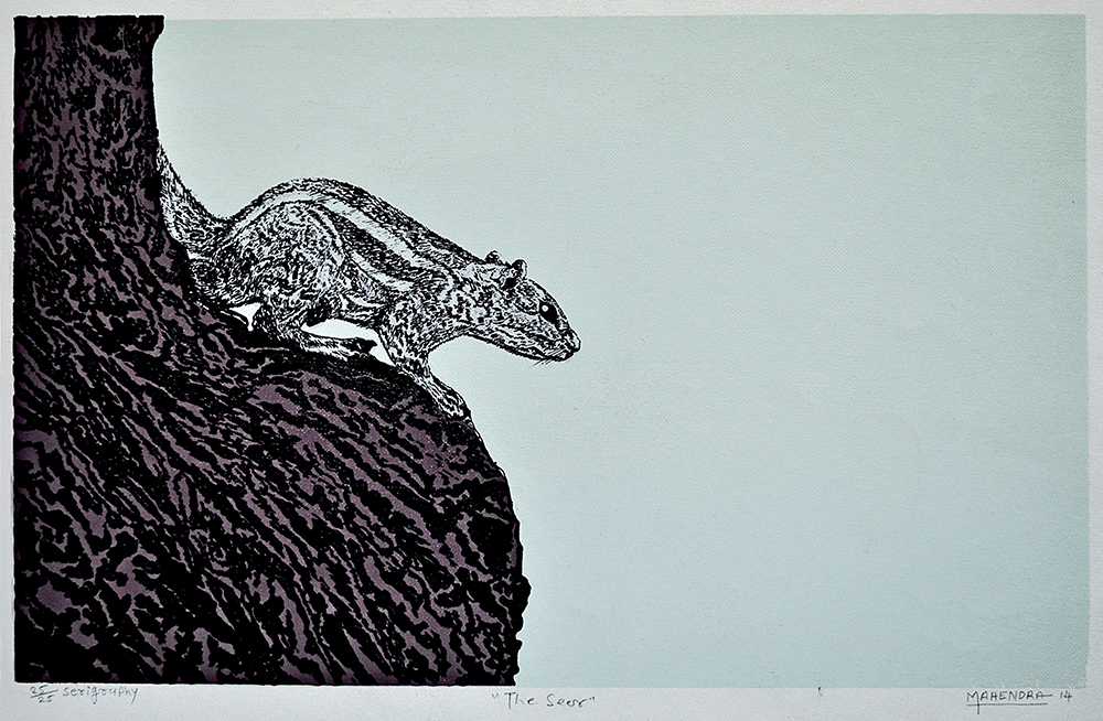 The Seer - Serigraphy On Paper by Mahendra