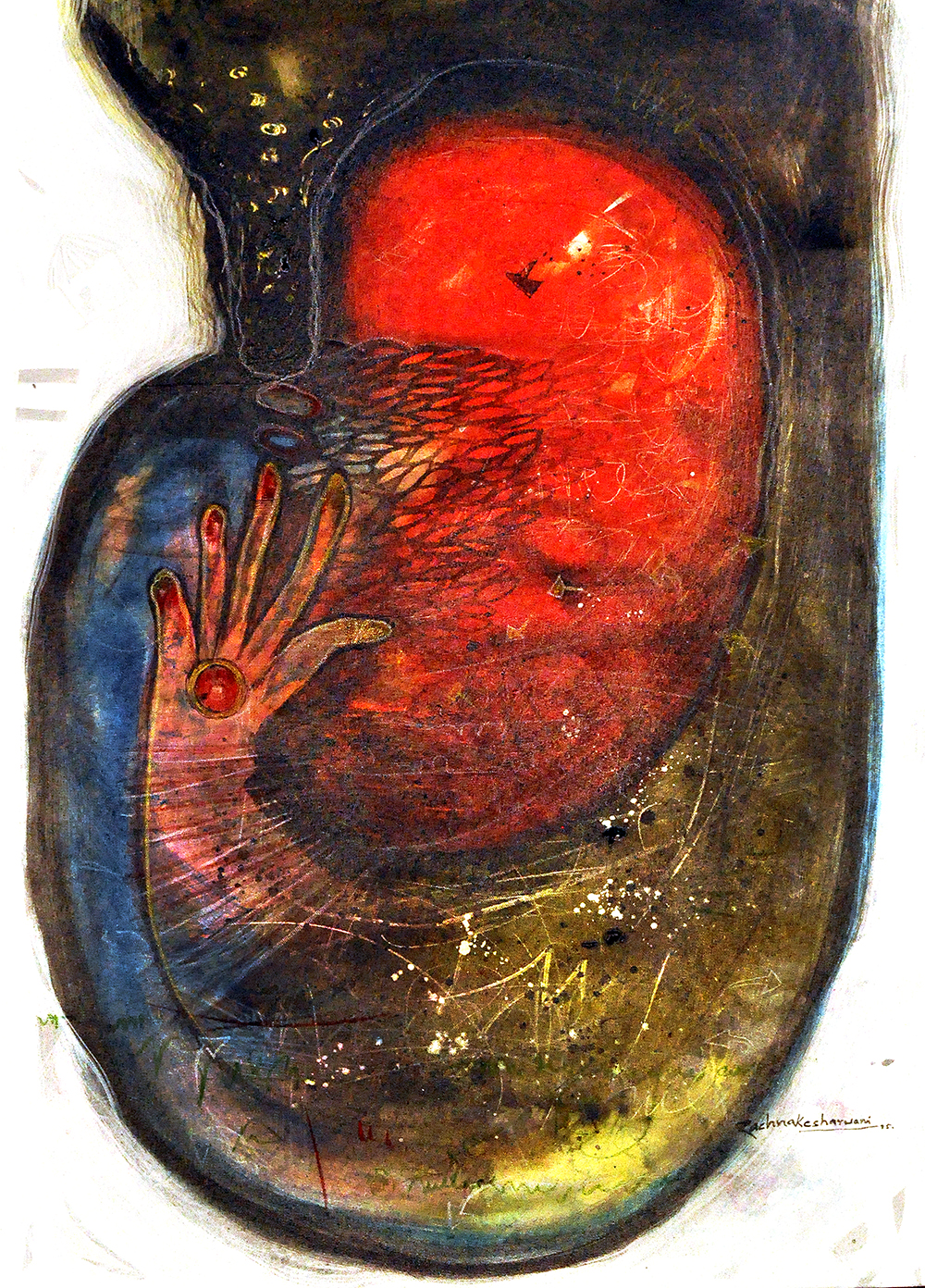 ?Metaphor -C? - Acrylic On Canvas by Rachna Kesarwani