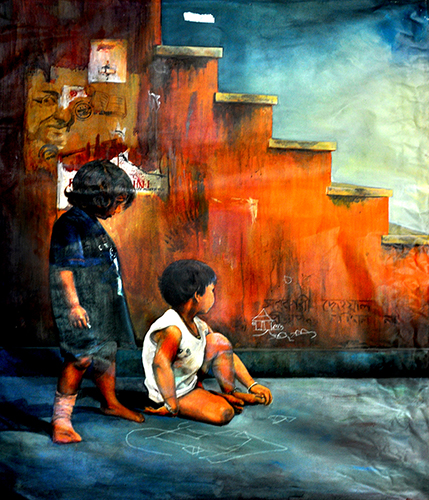 Kids Playing By Rima Chhari.