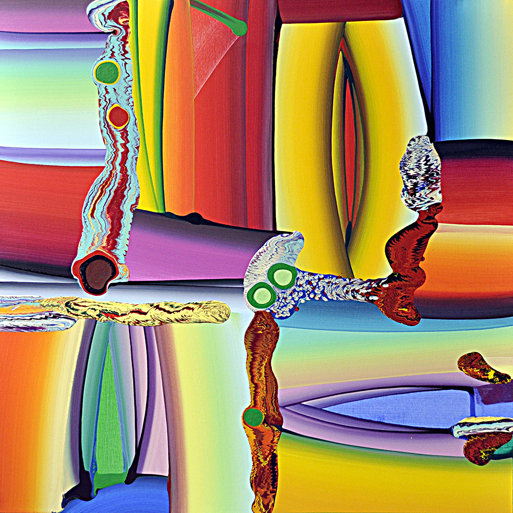 Streched Bodies -  Acrylic  On Canvas by BOSE KRISHNAMACHARI