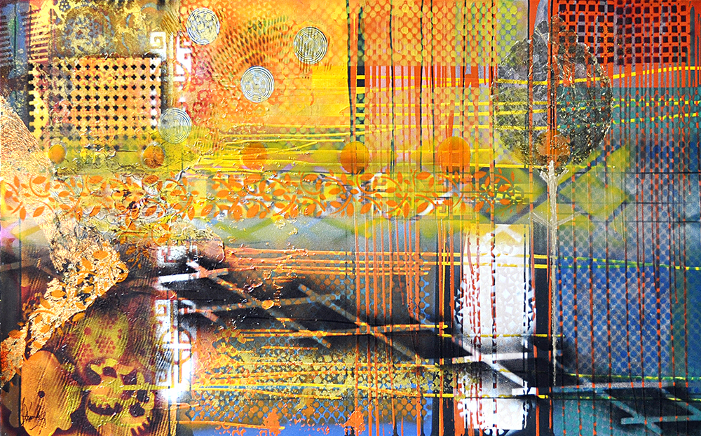 The Orient and The Occident -  Acrylic  On Canvas by BRINDA MILLER