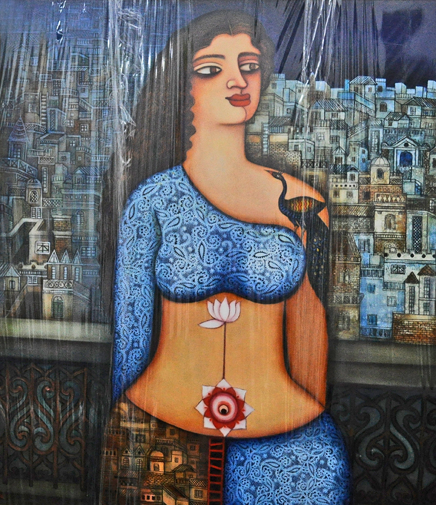 Untitled 2 -  Acrylic  On Canvas by SIPRA BHATTACHARYA