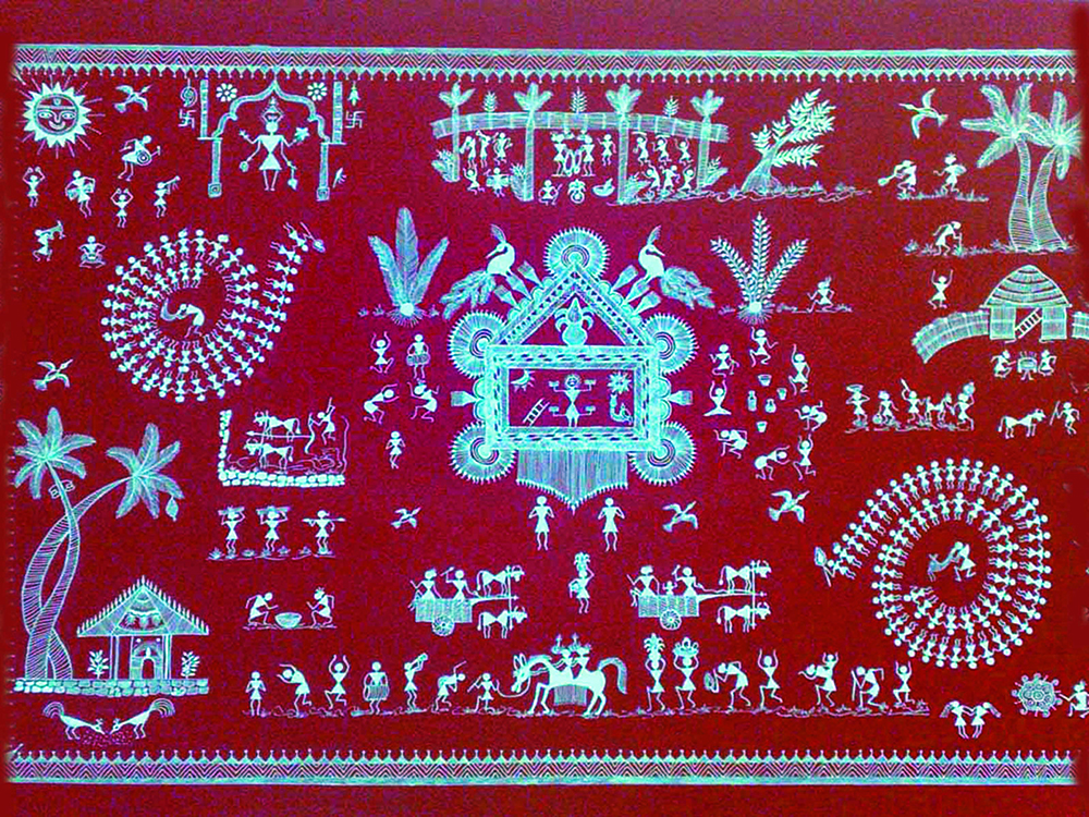 Brainstorm Joy - Warli Painting by Ganesh Wangadd